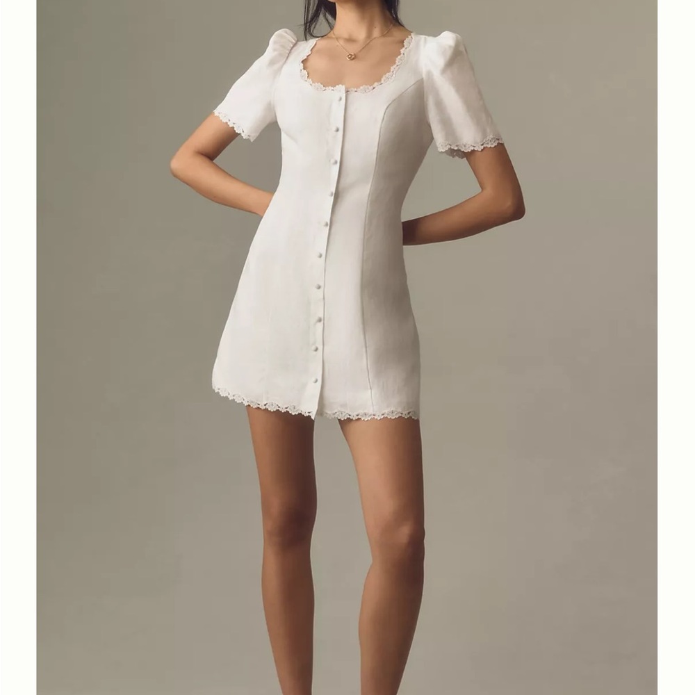 Reformation NEW Anabella Linen Mini Dress - Picture 3 of 7